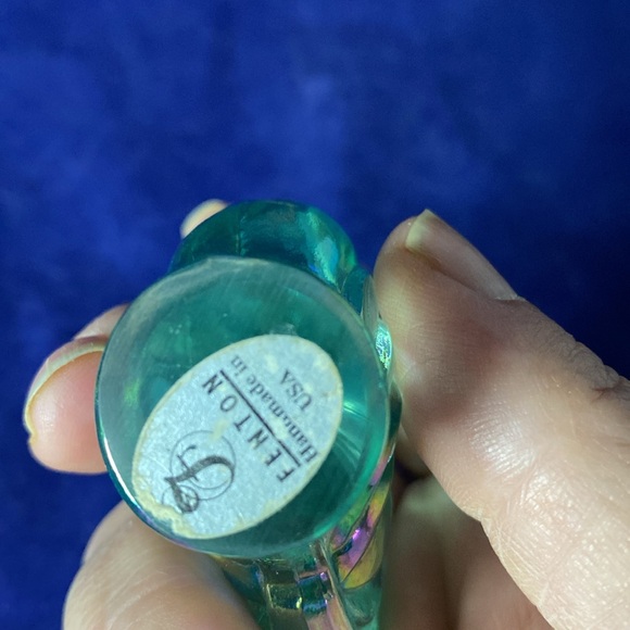 FENTON Art Glass Green Rooster/Chicken Figurine 2.75” - Picture 6 of 8